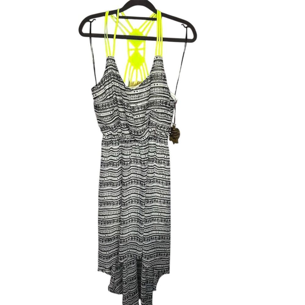 Princess Vera Wang Juniors Women's Hi-Low Hem Chiffon Dress Striped Size L